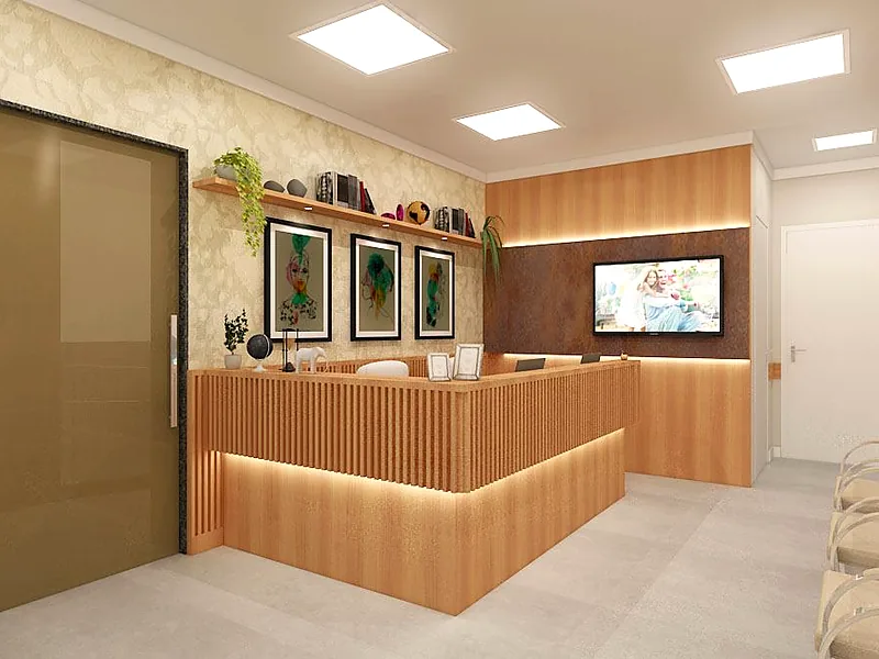 Recepção da Clínica Gastro Curitiba executada